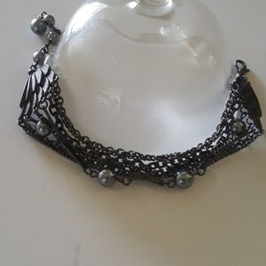 Slate Blue Chain And Scallop Bracelet